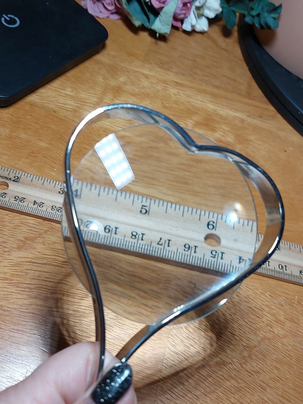 Vintage Goldtone Heart Shape Handheld Magnifying Glass